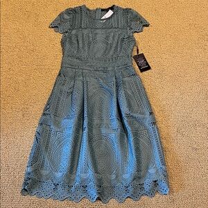 White House Black Market Green Lace Dress Sz 4 NWT